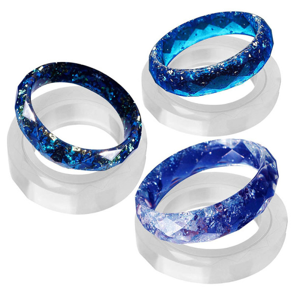 Faceted Rhombus Bracelet Silicone Mold DIY Crystal Glue 56 62mm Wide Mirror Bracelet Mold Manufacturer Wholesale