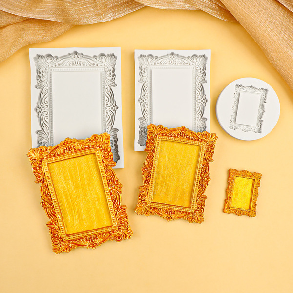 Vintage Baroque Style Photo Frame Silicone Mold Set (Set of 3)