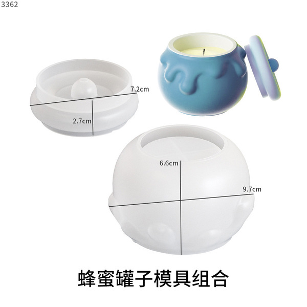 Longbo DIY Gum Dropping Resin Gypsum Embossed Pattern Cup Honey Pot Candle Cup Apple Storage Box Silicone Mold