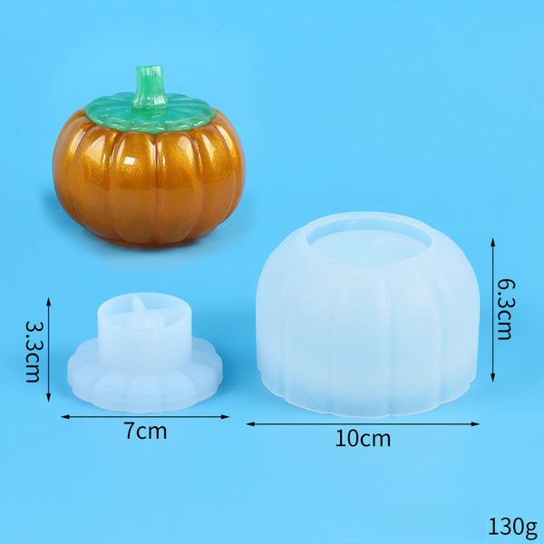 DIY Crystal Persimmon Silicone Mold Creative Pumpkin Jewelry Storage Jar with Lid Jewelry Storage Resin Mold