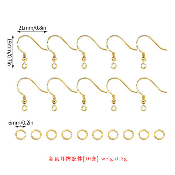 10 Pairs Earring Hooks with Jump Rings Set for Jewelry Making